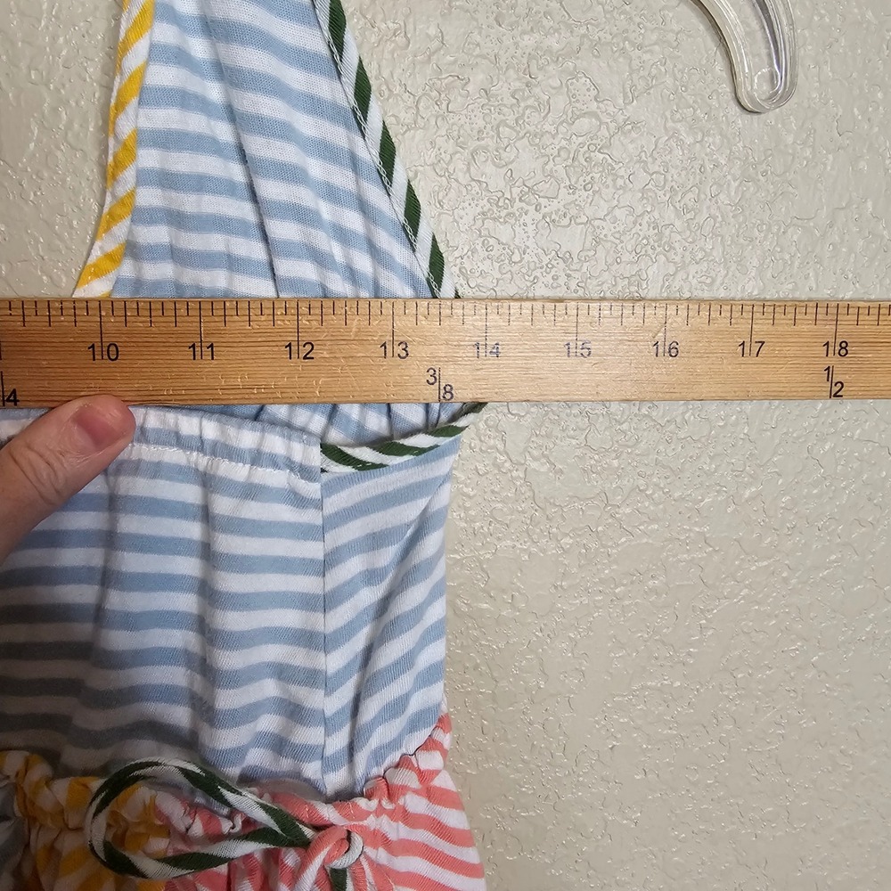 Anthropologie Mixed Stripe Ruffle Halter Tank Top Multi Color Size Medium - Picture 9 of 9